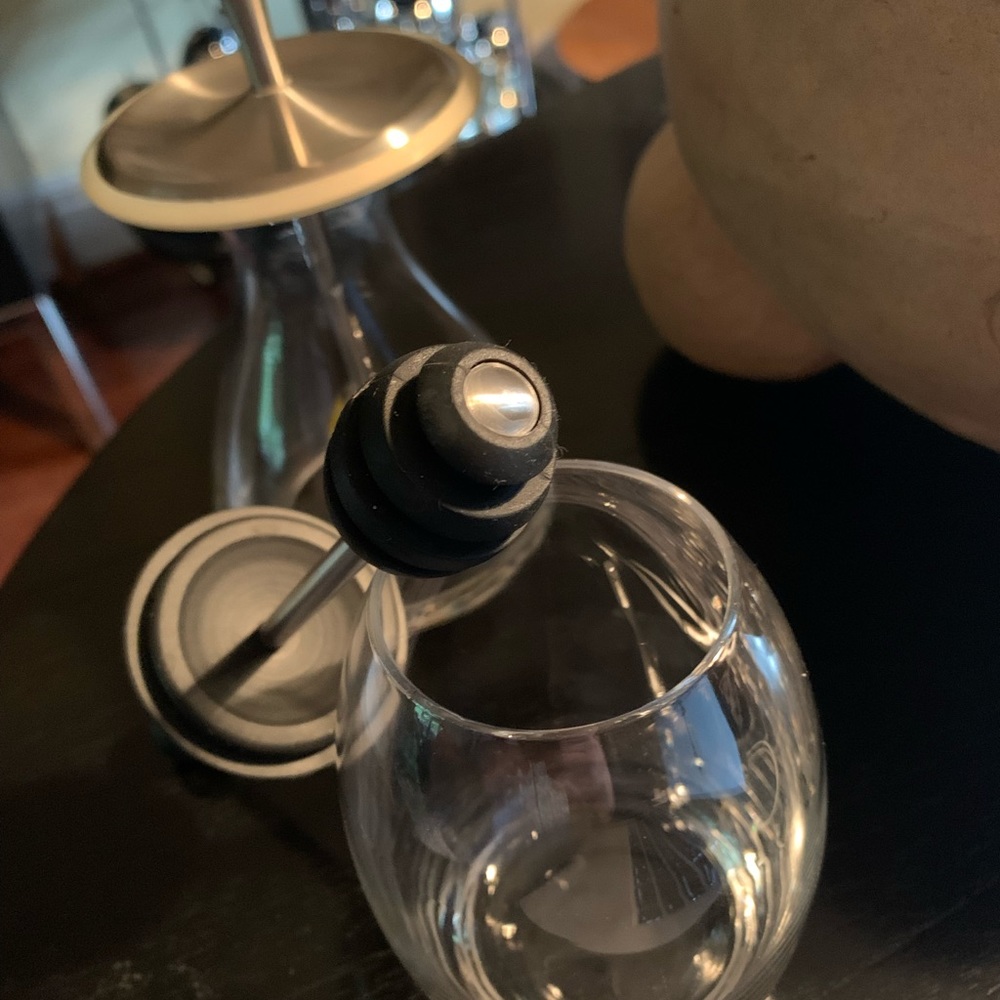 Clear glass honey pot dipper with sliding wand